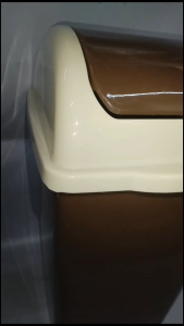 BROWN TRASH BIN WITH SWING LID/ BASURAHAN/ GARBAGE BIN/ DUST BIN/ RECYCLE BIN/ TRASH CAN/ HOUSEHOLD BIN PLASTIC/GARBAGE CAN/WASTE DISPOSAL/TRASHCAN