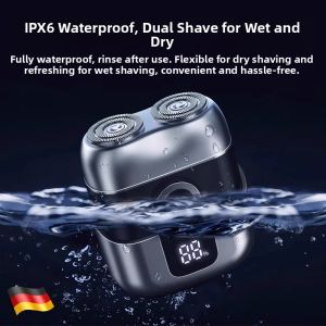 MONLEYTA | German Precision Electric Shaver Double Head Portable Mens Full Body Washable Razor Titanium Blade Floating Head Magnetic Head