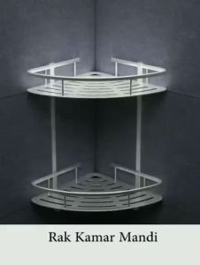 Promo Rak Sudut Kamar Mandi Siku Aluminium 2 Susun Tempat Sabun Shampo Dapur Tingkat Serbaguna Multifungsi