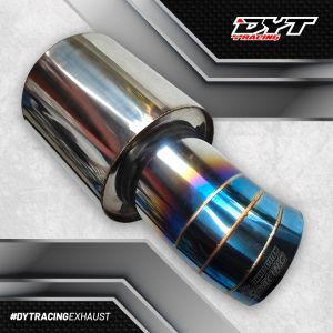 Knalpot mobil js racing pendek warna biru spek suara bass kering untuk AGYA BRIO JAZZ YARIS ERTIGA KIJANG AVANZA CALYA DATSUN XENIA DLL
