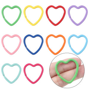 2/5Pcs/lot 31x31mm Colorful Key Ring Heart Shape Metal Key Rings Split Rings for DIY Jewelry Making Handmade Cute Keychain Accessories