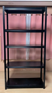 BLACK CONCEALED 5 LAYER METAL RACK/ SHELVES ORGANIZER