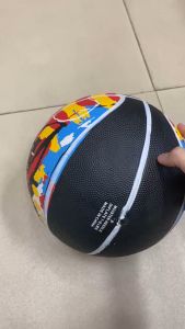 Bola Basket SPD Hitam Street Art Size 7 Karet Dewasa Outdoor