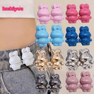 [ Sell at a Loss ]2Pcs Sweet  Cute  Rabbit Waist Buckle Detachable Nail-free Skirt Jeans Pants Metal Tightening Waist Buckles Clip for Women