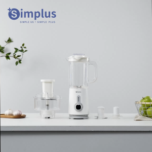 SimplusPink Blender 5-In-1 1.25L Multi-Functional Food Processor Blender Jug Chopper Jug Juice Mincing Shredding Slicing Garlic Peeling LLJH005