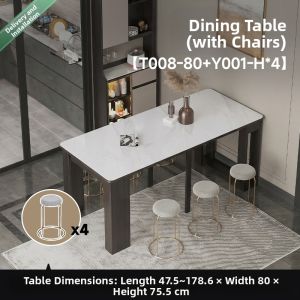 Space-saving Extendable Rockboard Dining Table
