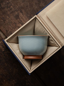 Azure Ru Ware Master Cup Single Cup Gracked Glaze Supportable Large Personal Dedicated Porcelain Tea Tasting Cup Tea Drinking Kung Fu Tea Set