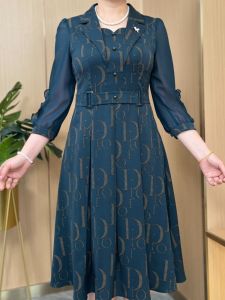 Váy Dài Tay Chữ a Cỡ Lớn Cho Nữ Mùa Xuân 2023 Phong Cách Hàn Quốc in Họa Tiết Váy Midi Chữ a Váy Công Sở Váy Chữ a