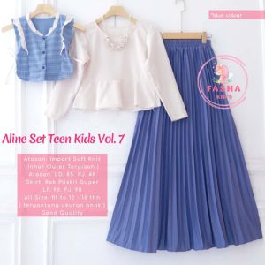 (( TERBARU )) NAYA ALICE KINAN SET ROK CARGO ANAK BY FASHA // SETELAN BAJU KAOS PANJANG BAHAN ADEM /) BAJU SETELAN ATASAN DAN ROK ANAK USIA 7-10 TAHUN