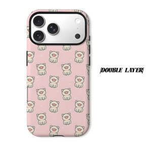 Cute Pink Pig Cartoon Phone Case for iPhone 18 17 16 15 14 13 12 11 Air Pro Max Plus Double-layer Cover