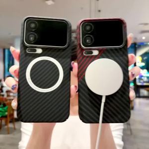 For Magsafe Magnetic Charge Phone Case For Xiaomi Mi 17 Pro Max 14 Ultra 15 Ultra Pro Luxury Thin Slim Carbon Fiber Bumper Cover