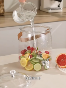 [Malaysia Spot Goods] Cold Water Juice with Faucet Three-Color Fruit Tea/Beverage Dispenser with Faucet Juice Bucket Jag air sejuk 冷水壺