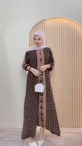 Dress Merona Gamis Klok A Rayon Wanita Simpel Rayon Motif Terbaru Premium Kekinian Baju Pesta Simple