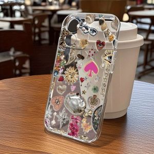 Boho Vintage Charm Phone Case For iPhone 17 Air 16E 16 15 14 11 Pro Max Plus 13 12 Mini 8 7 X Transparent Shockproof Cover