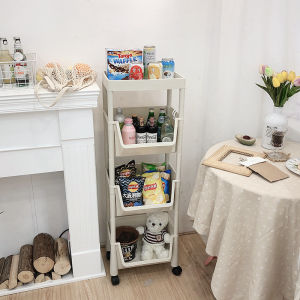 ตู้เก็บของแบบเคลื่อนที่หลายชั้น ตั้งพื้น วางของในห้องนอน โรงเรียน หอพัก เก็บของเครื่องดื่ม วัสดุ PP ทนทาน