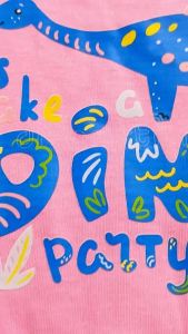 Baju Kaos Anak Perempuan Lucu Kece Kartun Dino Umur 1 - 8 Tahun / Atasan Anak Cewe Murah Baby Pink