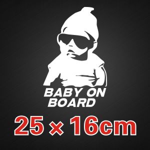 Creative Reflective Personality Bumper Stickers Sunglasses Warning Label Baby in Car Baby in the Car Baby on Board
