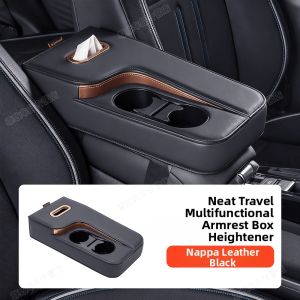 FLAME LIGHT | Car Central Armrest Raiser with Storage Tissue Box and Cup Holder