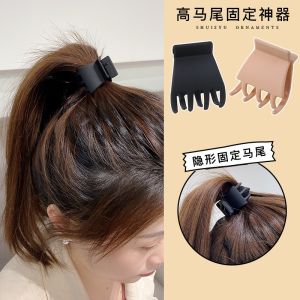 กิ๊บติดผมสีดำขนาดเล็ก สไตล์เรียบง่าย สำหรับผูกผมสูง คลิปติดผม เครื่องประดับผม กิ๊บติดผมแบบหนีบ ด้านหลังศีรษะ