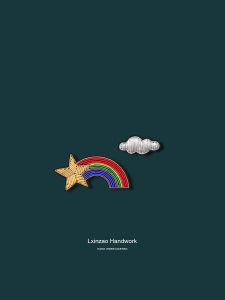 Handmade Embroidery Design Star Rainbow Brooch Pin Luxury Personality Badge Womens Fashion Accessories Elegant Original Design