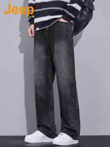 Jeep | Washed Trendy Loose Straight Fit Wide Leg Jeans