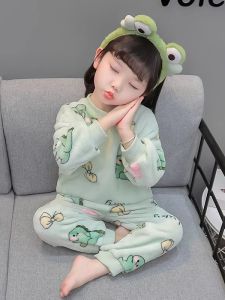Kids Pajamas Flannel Little Girl Autumn and Winter Children Heattech Suit Coral Fleece Winter Girls Home Wear