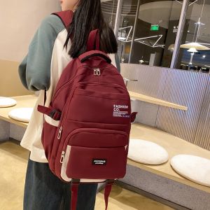 Balo Du Lịch Dung Tích Lớn Màu Khối Cho Học Sinh Trung Học Phổ Thông Và Trung Học Cơ Sở Balo Học Sinh Đại Học Phong Cách Thường Ngày