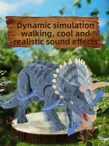 Large Remote Control Electric Dinosaur Toy for Children Realistic Walking Roaring Tyrannosaurus Boys Gift Model Animal