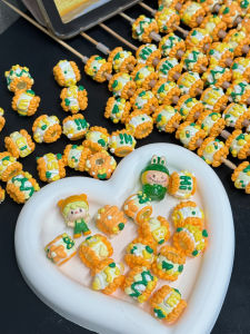 Heavy Oil Hand-Painted Beads DIY Materials Bubble Monster Cute Particle Pen Mobile Phone Chain Slant Cross Orange Green