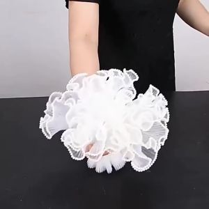 (3.6M)Pearl Yarn Pleated Yarn Wrapping Mesh Yarn DIY Romantic Bouquet Packaging Floral Gauze Material