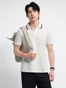 Áo Thun Polo Cotton Thêu Tay Ngắn Mùa Hè 2025 Cho Nam Cổ Bướm Thường Ngày Đơn Giản Đa Năng Áo Thun Tay Ngắn Thương Hiệu Boshishi