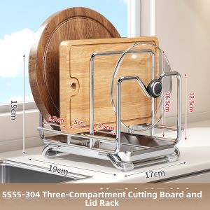 DOOPO | No Drill 304 Stainless Steel Counter Top Rack for Cutting Boards
