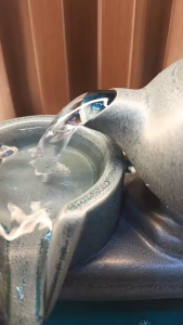 Ceramic Indoor Desktop Water Fountain With Ring Light