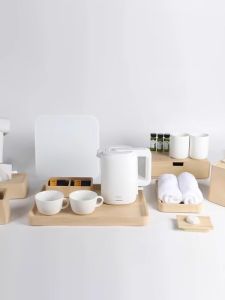 กล่องใส่กระดาษเช็ดหน้าแบบไม้ลายไม้สำหรับโรงแรมและหอพัก กล่องใส่รองเท้าแบบลำลอง กล่องใส่เครื่องมือชั้นวางของแบบพกพา