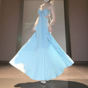 CHANGTONG | Beach Resort Style Waist-revealing Flared Dress Spring