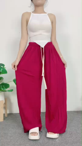 ชุดเซ็ตแฟชั่นเสื้อแขนสั้น+กางเกงขากว้าง สไตล์มินิมอล