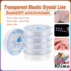 KLIMO Transparent Elastic Crystal Line Beading Cord String Wire Thread Elastic Clear Nylon 0.8mm 0.4mm 0.5mm