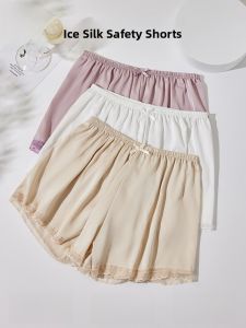 Miiow | Womens Ice Silk Safety Pants High Waist Short Shorts Loose Base Layer Pants No Roll Edge Suitable For Outdoor Wear Summer 2025