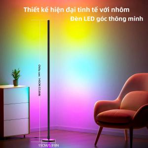 Đèn Sàn Góc IC RGB Có Ứng Dụng & Điều Khiển Từ Xa 16 Triệu Màu DIY Đèn LED Điều Chỉnh Độ Sáng Xung Quanh Cho Vật Liệu Nhôm Foyer