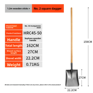 MONLEYTA | Manganese Steel Shovel Outdoor Heavy Duty Iron Rake Farming Tool For Digging Loosening Soil Home Gardening Vegetable Planting