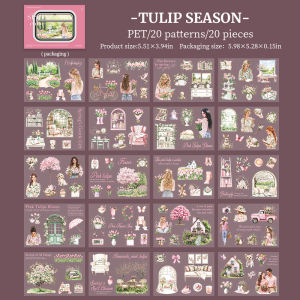 4 Style The Color Of Spring Series Stickers Spring Garden Landscape Sticker Book Character Material Collage Decorative Stickers