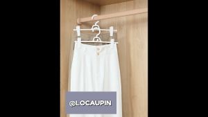 Locaupin 5pcs Pants Hangers Adjustable Clothes Hangers with Clips Portable Drying Rack Non-Slip Clothes Drying Hanger