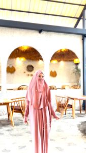 EL Lucky - Inara Abaya Set Khimar (Abaya Set Jersey dengan French Khimar 4in1) Setelan Umroh Syari Cadar