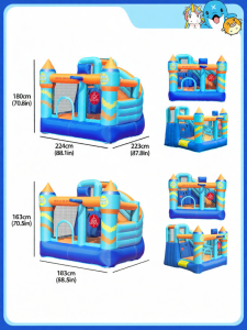 Doctor Dolphin | Indoor & Outdoor Inflatable Castle for Children with Slide and Playhouse