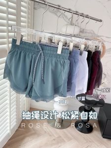 กางเกงขาสั้นสองชิ้นปลอมเอวสูง ระบายอากาศได้ดี กางเกงโยคะสำหรับผู้หญิง วิ่ง ออกกำลังกาย กางเกงขาสั้นผู้หญิง แห้งเร็ว ฤดูร้อน 2022