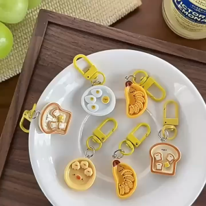 BB4 - Gantungan Kunci Breakfast Edition / Gantungan Kunci Lucu MINI FOOD EDITION / Keychain Gemes / Keychain Unik Imut / Gantungan Kunci Korea Edition / Gantuangan Kunci Kekinian