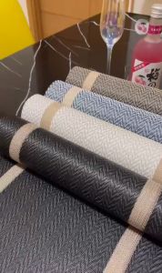 Black/White/Brown Waterproof And Oil Proof Table Runners PVC 6seater Chinese heat insulation gold wire jacquard cushion