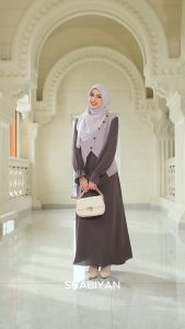 SHABIYAN 587 Gamis Polos Kombinasi Muslim Syari