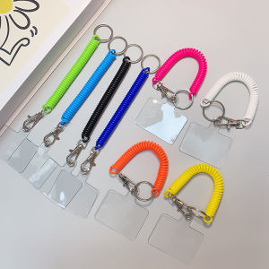 Colorful Elastic Rope Keychain Retractable Lanyard Student Storage Cabinet Mobile Phone Case Bookbag Card Holder Phone Accessory