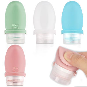 4 Chai Du Lịch Silicon 1oz Chống Rò Rỉ Có Dây Đeo Chắc Chắn Chai Nhỏ Đựng Dầu Gội Có Thể Tái Sử Dụng Tiện Lợi Khi Di Chuyển
